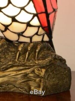 Tiffany Style Table Lamp Owl Handcrafted Fugurine Light Glass Stained Bedside