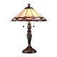 Tiffany Style Table Lamp Peacock Inspired Modern Living Room Stained Glass 22 In