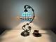 Tiffany Style Table Lamp Sea & Sky Pattern Dome Shaped Stained Glass 51 Cm Tall