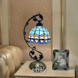 Tiffany Style Table Lamp Sea & Sky Pattern Dome Shaped Stained Glass 51 cm Tall