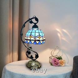 Tiffany Style Table Lamp Sea & Sky Pattern Dome Shaped Stained Glass 51 cm Tall