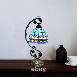 Tiffany Style Table Lamp Sea & Sky Pattern Dome Shaped Stained Glass 51 cm Tall