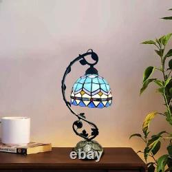 Tiffany Style Table Lamp Sea & Sky Pattern Dome Shaped Stained Glass 51 cm Tall