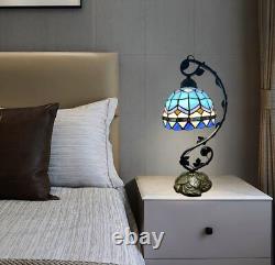 Tiffany Style Table Lamp Sea & Sky Pattern Dome Shaped Stained Glass 51 cm Tall