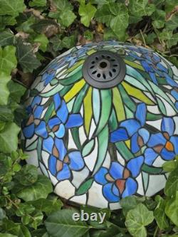 Tiffany Style Table Lamp Shade Green Blue Leaded Stained Acrylic/Glass 10Tx12W