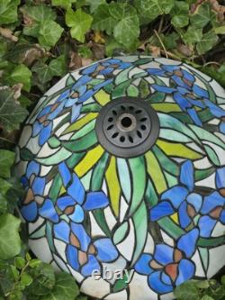 Tiffany Style Table Lamp Shade Green Blue Leaded Stained Acrylic/Glass 10Tx12W
