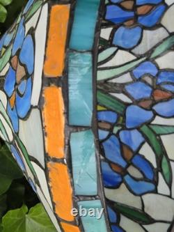 Tiffany Style Table Lamp Shade Green Blue Leaded Stained Acrylic/Glass 10Tx12W