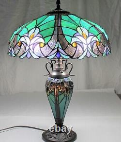 Tiffany Style Table Lamp Shade Multi-Color Stained Glass 16 Diameter