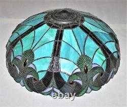 Tiffany Style Table Lamp Shade Multi-Color Stained Glass 16 Diameter