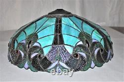 Tiffany Style Table Lamp Shade Multi-Color Stained Glass 16 Diameter