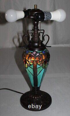 Tiffany Style Table Lamp Shade Multi-Color Stained Glass 16 Diameter