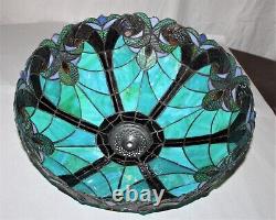 Tiffany Style Table Lamp Shade Multi-Color Stained Glass 16 Diameter