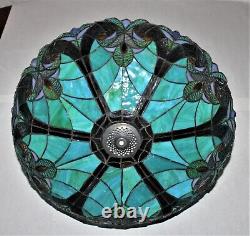 Tiffany Style Table Lamp Shade Multi-Color Stained Glass 16 Diameter