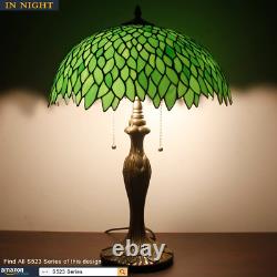 Tiffany Style Table Lamp Stained Glass Bedside Lamp Green Wisteria Desk Reading
