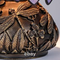 Tiffany Style Table Lamp, Stained Glass Blue Purple Wisteria Desk Lamp with A