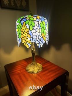 Tiffany Style Table Lamp Stained Glass Bronze Finish