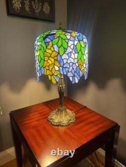 Tiffany Style Table Lamp Stained Glass Bronze Finish