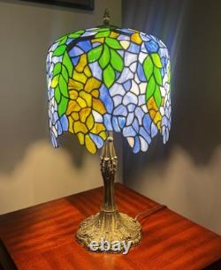 Tiffany Style Table Lamp Stained Glass Bronze Finish