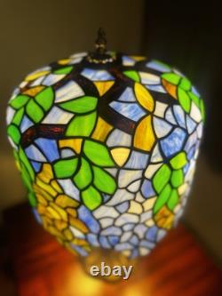 Tiffany Style Table Lamp Stained Glass Bronze Finish