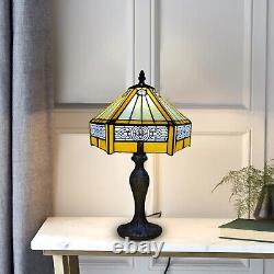 Tiffany Style Table Lamp Stained Glass Handcrafted Bedside Light Desk Lamps UK