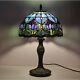 Tiffany Style Table Lamp Stained Glass Lamp Shade Purple Tulip Flower Reading