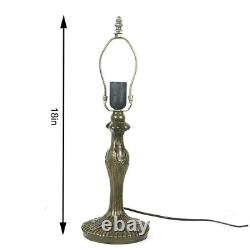Tiffany Style Table Lamp Stained Glass Lamp Shade Purple Tulip Flower Reading