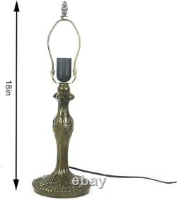 Tiffany Style Table Lamp Stained Glass Lamp Shade Purple Tulip Flower Reading