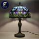 Tiffany Style Table Lamp Stained Glass Lamp Shade Purple Tulip Flower Reading Us