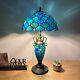 Tiffany Style Table Lamp Stained Glass Mother-daughter Vase Led Bulbs 22h12w