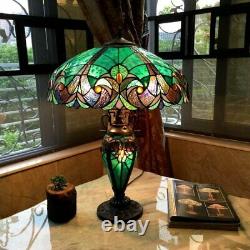 Tiffany Style Table Lamp Stained Glass Vintage Victorian Accent Office Desk