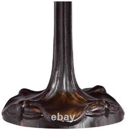 Tiffany Style Table Lamp Traditional Bronze Stained Glass for Living Room