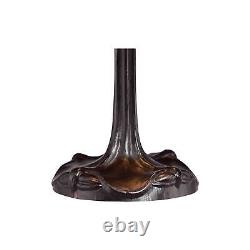 Tiffany Style Table Lamp Traditional Bronze Stained Glass for Living Room