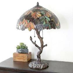 Tiffany Style Table Lamp Tree Reading Desk Accent Stained Glass Lamp 25 High