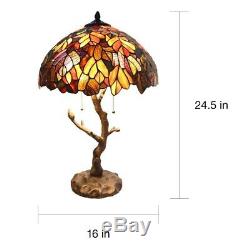 Tiffany Style Table Lamp Tree Table Reading Desk Accent Stained Glass Lamp