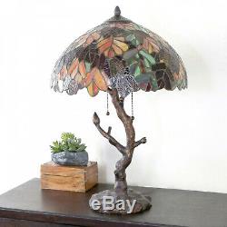 Tiffany Style Table Lamp Tree Table Reading Desk Accent Stained Glass Lamp