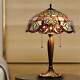 Tiffany Style Table Lamp Victorian Design Stained Glass 2-light Dark Bronze Fin