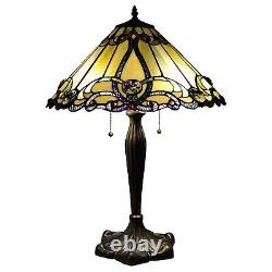 Tiffany Style Table Lamp Victorian Vintage Old World Vibe Rustic Accent Lighting