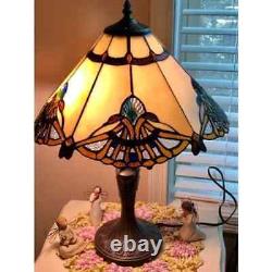 Tiffany Style Table Lamp Victorian Vintage Old World Vibe Rustic Accent Lighting