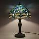 Tiffany Style Table Lamp Vintage Bronze Stained Art Glass For Living Room Family