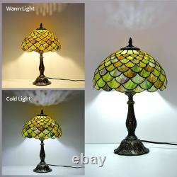 Tiffany Style Table Lamp Vintage Stained Glass Desk Lamp Mable Gradient Green