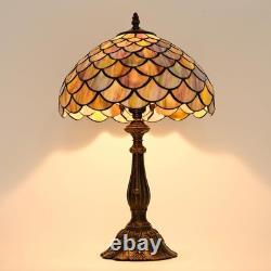 Tiffany Style Table Lamp Vintage Stained Glass Desk Lamp Mable Gradient Green