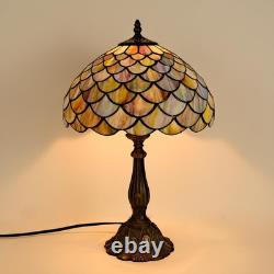 Tiffany Style Table Lamp Vintage Stained Glass Desk Lamp Mable Gradient Green