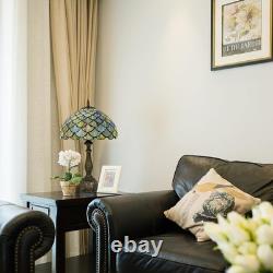 Tiffany Style Table Lamp Vintage Stained Glass Desk Lamp Mable Gradient Green