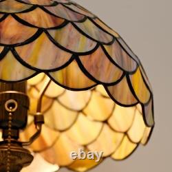 Tiffany Style Table Lamp Vintage Stained Glass Desk Lamp Mable Gradient Green