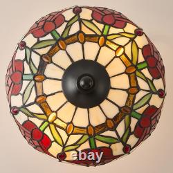 Tiffany Style Table Lamp, Vintage Style Desk Lamp with Stained Glass Shade, Mid