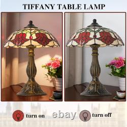 Tiffany Style Table Lamp, Vintage Style Desk Lamp with Stained Glass Shade, Mid