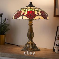 Tiffany Style Table Lamp, Vintage Style Desk Lamp with Stained Glass Shade, Mid