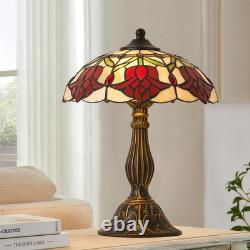 Tiffany Style Table Lamp, Vintage Style Desk Lamp with Stained Glass Shade, Mid