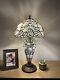 Tiffany Style Table Lamp White Stained Glass Baroque Style Led Bulb Include H22