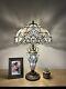 Tiffany Style Table Lamp White Stained Glass Led Bulb Include Baroque Style 24h